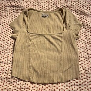 Urban Outfitters Tan Square Neck Crop Top